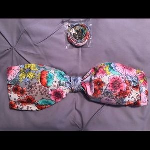 Victorias Secret floral bandeau bikini top